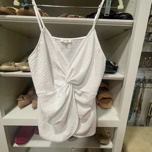 LA MIEL White Textured Camisole Top
